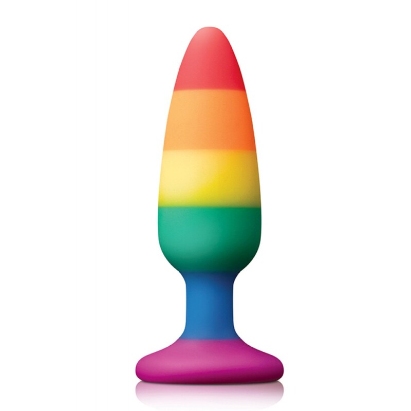 Анальна пробка Dream Toys Colourful Love силіконова, різнокольорова, 14 х 3.9 см