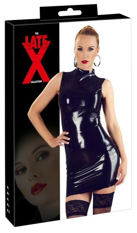 Сукня з латексу без рукавів, чорна, L - Изображение 1