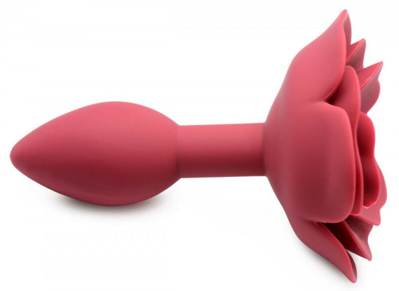 Анальна пробка силіконова Booty Bloom Anal Plug з трояндою, червона,  10.6 см х 2.7 см - Зображення 3