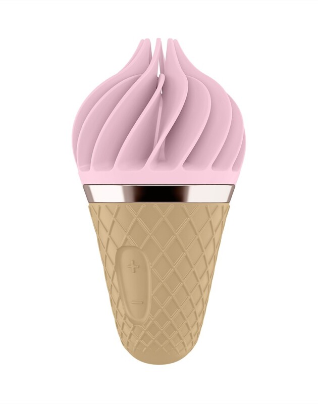 Стимулятор для клітора Satisfyer Sweet Treat з обертовими пелюстками, рожево-коричневий, 10.4 х 5.5 см