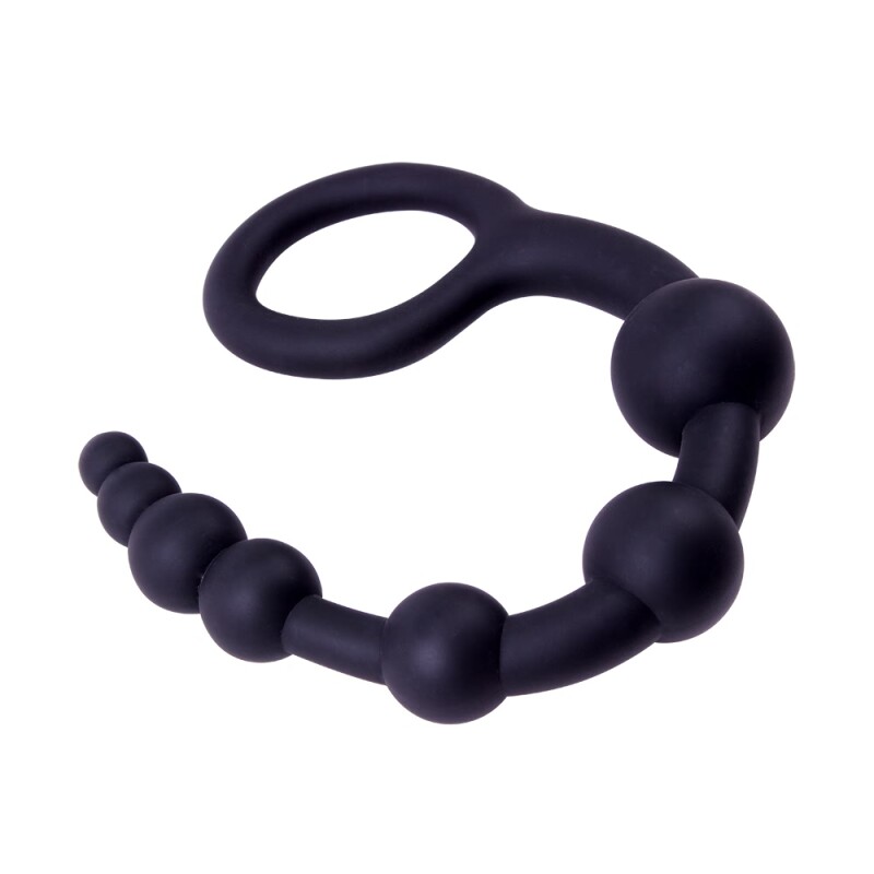 Анальний ланцюжок Chisa Power Boyfriend Beads з кільцем, чорний, 40 х 2-4.5 см - Изображение 2