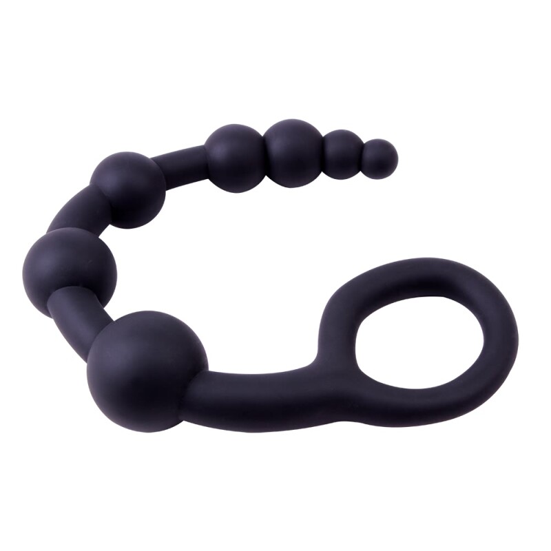 Анальний ланцюжок Chisa Power Boyfriend Beads з кільцем, чорний, 40 х 2-4.5 см - Изображение 3