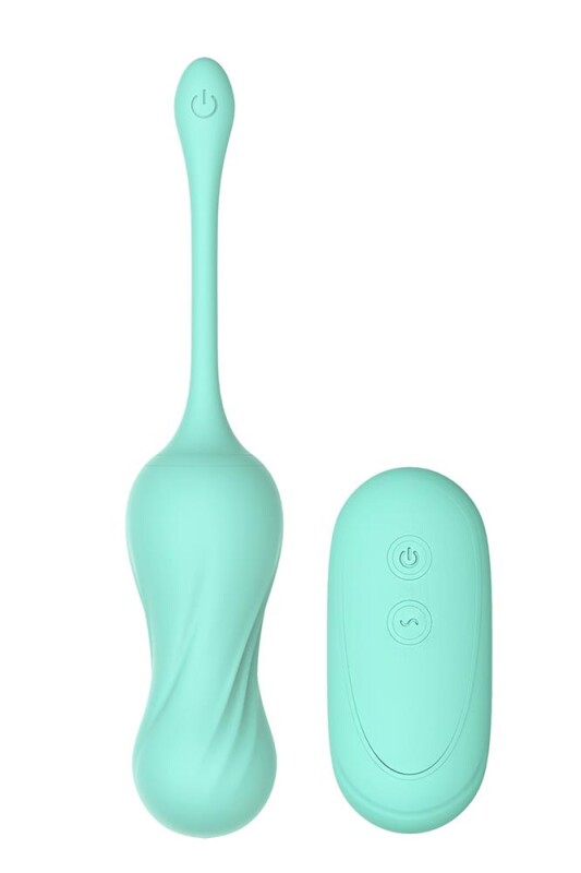 Вагінальні кульки з вібрацією на жорсткій зчіпці DreamToys м'ятні, 17.8 х 3 см