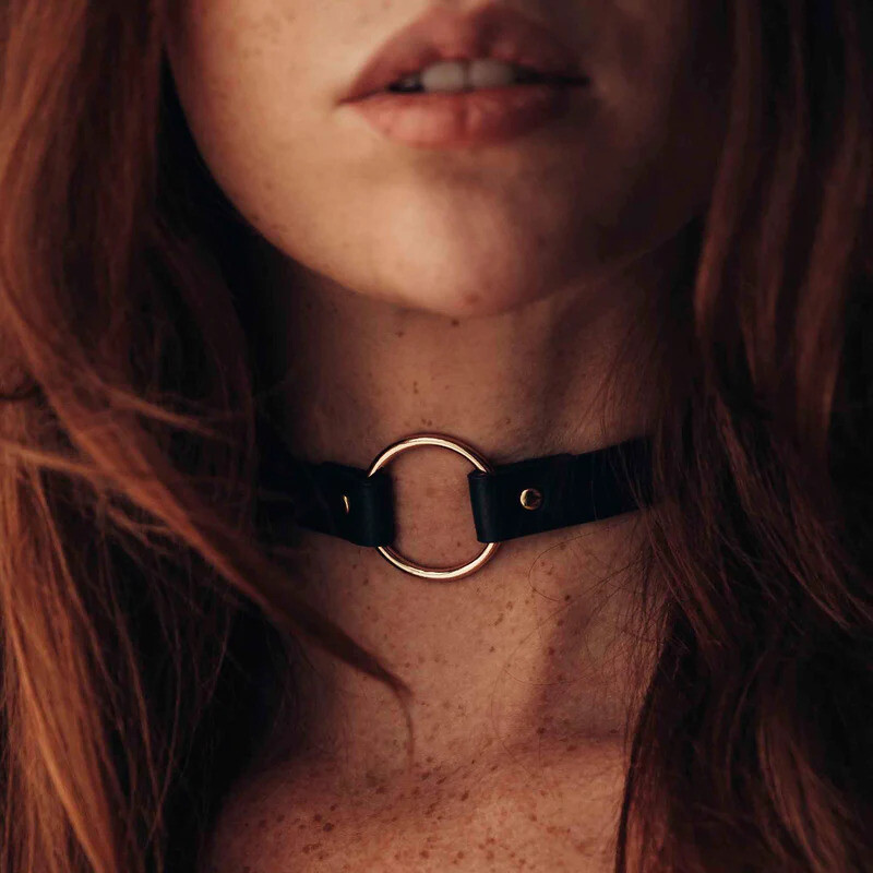 Чокер тонкий з веганської шкіри MAZE Bijoux Indiscret, чорний, 31-41 см - Изображение 1