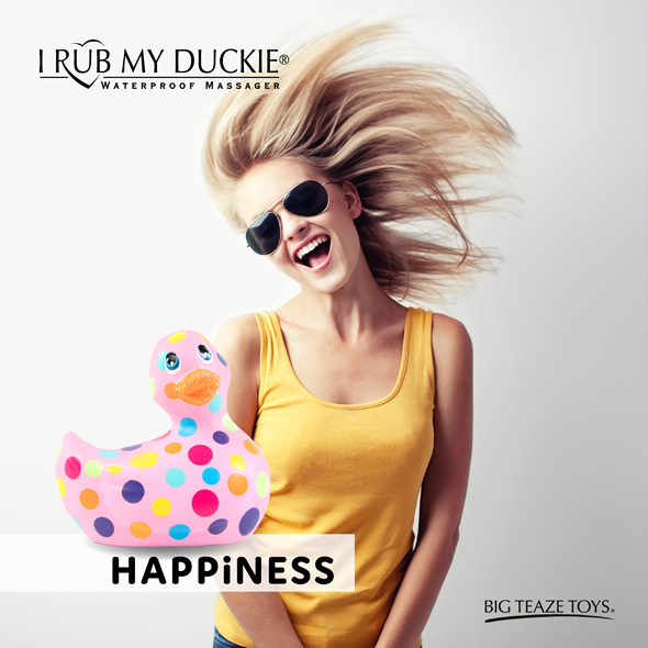 Каченя вібратор I Rub My Duckie в різнокольоровий горошок - Изображение 7