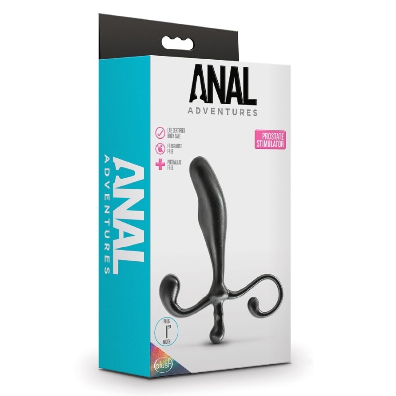 Масажер простати Blush Anal Adventures чорний, 12.7 х 2.5 см