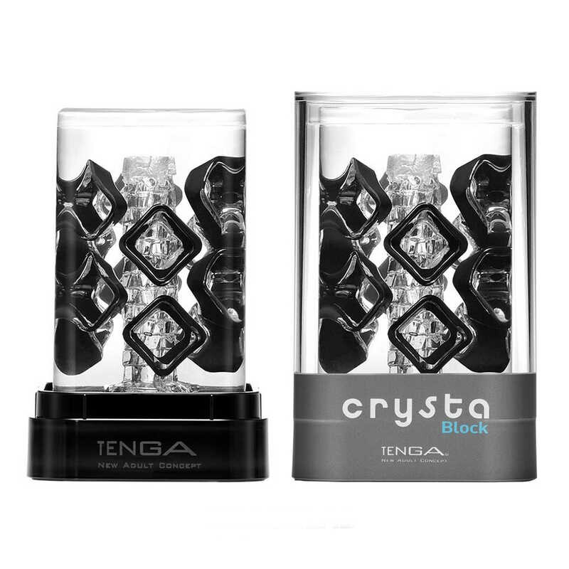 Мастурбатор Tenga Crysta Block прозорий, 12 х 5 см - Изображение 3