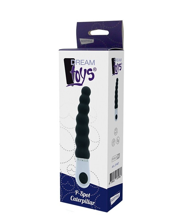 Анальний ланцюжок Dream Toys Essentials P-Spot Caterpillar з вібрацією, чорний, 15 х 2.5 см - Изображение 1