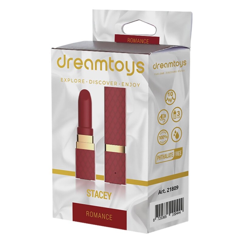 Вібратор для клітора Dream Toys Stacey у вигляді помади, бордовий, 8.6 х 2.4 см - Изображение 1