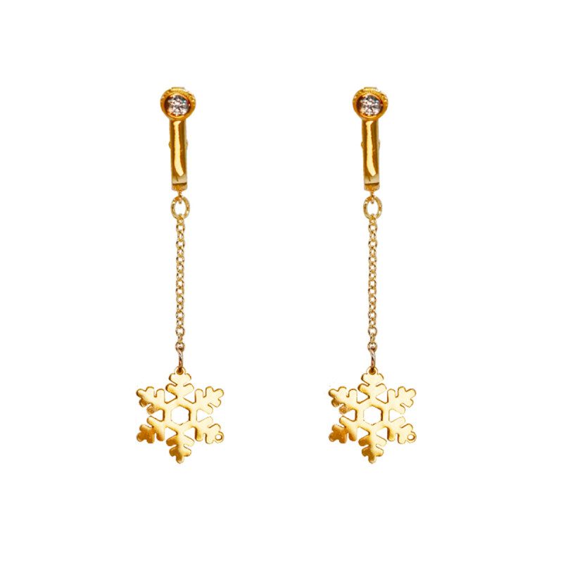 Прикраси для клітора та статевих губ UPKO Non-pierced Jewelry Snowflake у формі сніжинки з гірським кришталем, золоті - Зображення 2