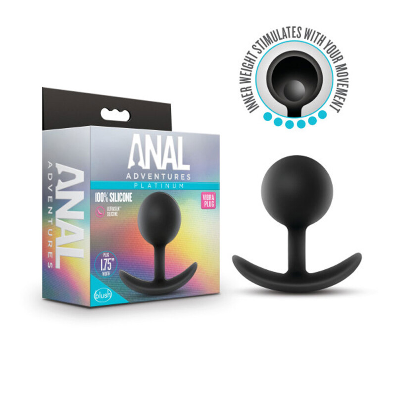 Анальна пробка Blush Anal Adventures з обтяженням, чорна, 8.9 х 4.4 см - Изображение 1