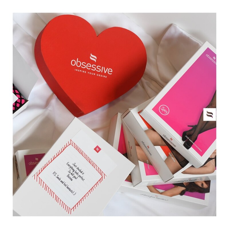 Комплект мереживний Obsessive Luvae чорний, розмір L/XL - Зображення 6