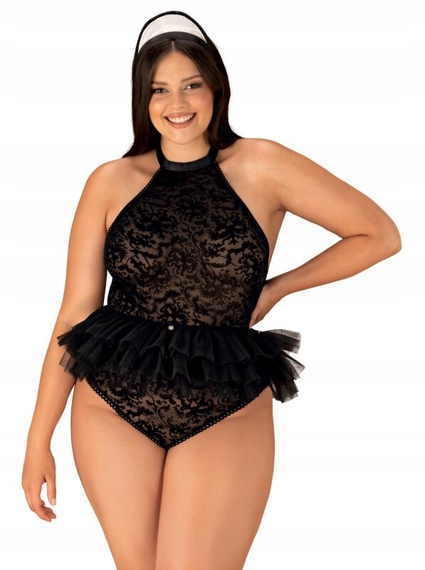 Костюм еротичної покоївки Obsessive Frilles 3 предмети, L/XL