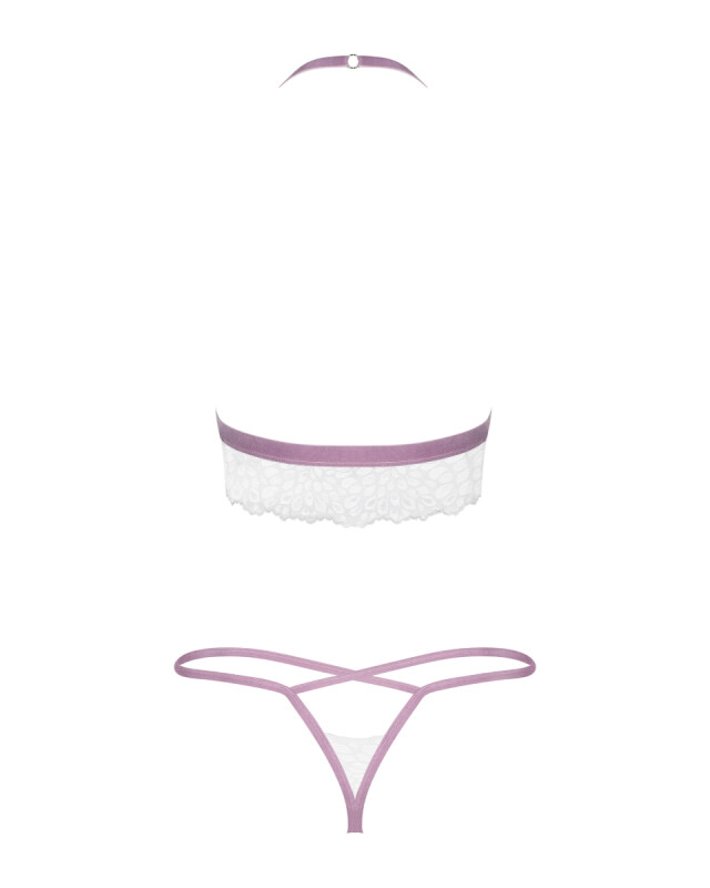 Еротичний комплект мереживний Obsessive білий, фіолетовий, S/M - Изображение 6