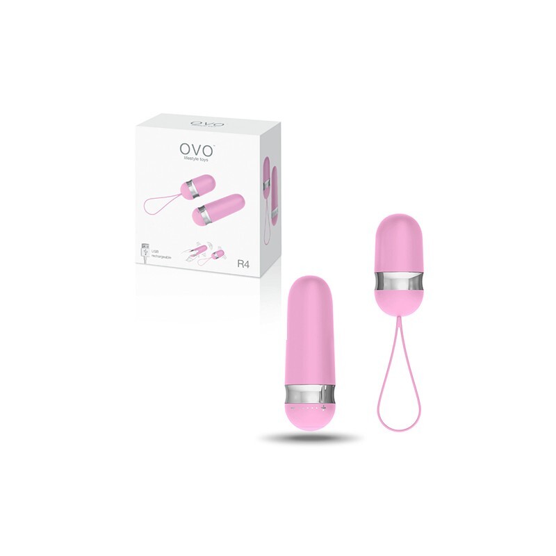 Віброяйце OVO R4 REMOTE з пультом, рожеве, 7 см х 3.7 см - Изображение 1
