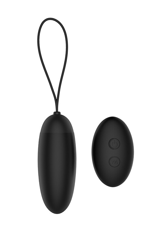 Віброяйце Dream Toys Dusky Pleaser з пультом, чорне, 8.9 х 3.3 см