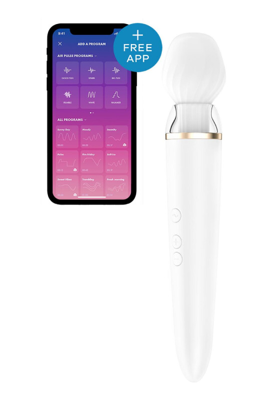 Вібратор-мікрофон Satisfyer Double Wand-er з додатком, білий, 27 х 5.5 см - Зображення 7