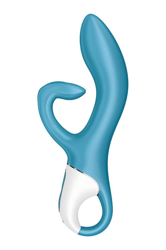 Вібратор-кролик Satisfyer Embrace me із потрійним кліторальним відростком, блакитний, 21.2 х 4.6 см - Изображение 2