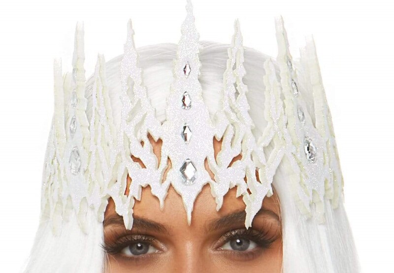 Корона із кристалами Glitter Die Cut Jeweled Crown від Leg Avenue, біла - Зображення 3
