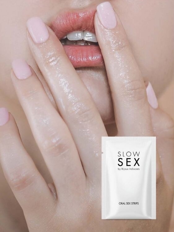 М'ятні смужки для орального сексу Bijoux Indiscrets SLOW SEX Oral strips, 7 шт - Изображение 4
