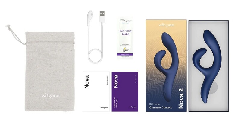 Вібратор-кролик з гнучкими відростками Nova 2 We-Vibe, синій - Зображення 7