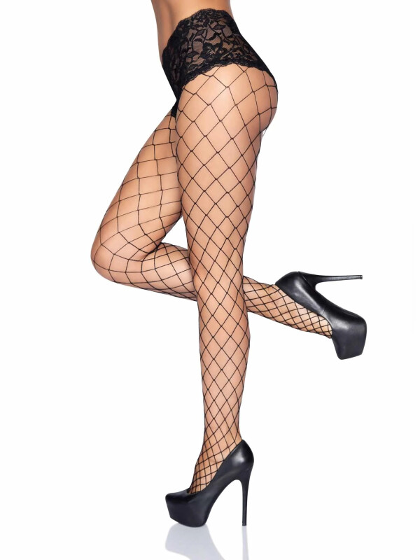 Колготки у велику сітку з мереживними шортиками Leg Avenue Fencenet Diamond Pantyhose, розмір O/S - Изображение 3
