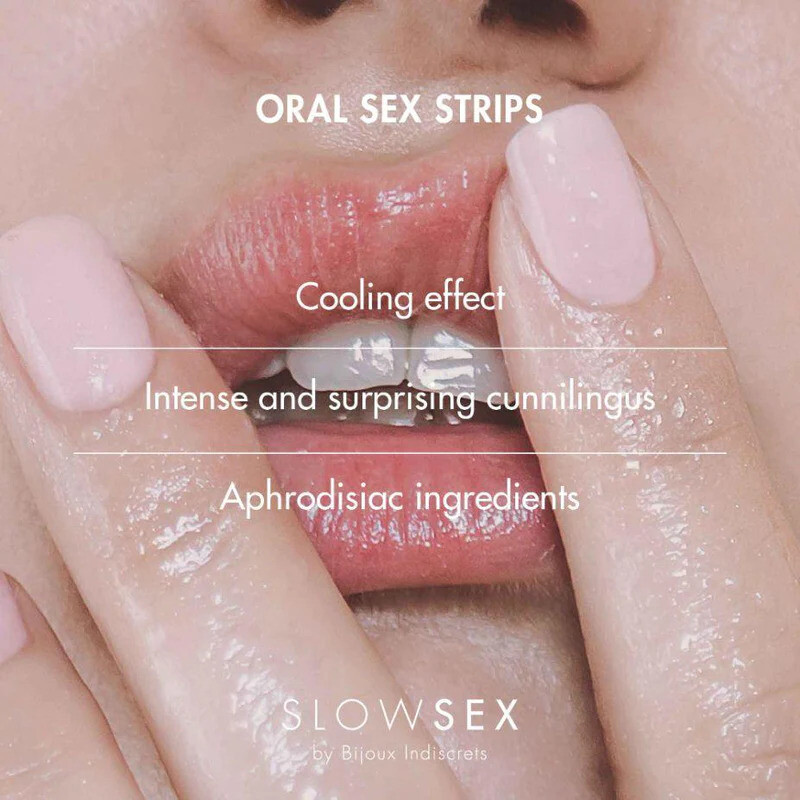 М'ятні смужки для орального сексу Bijoux Indiscrets SLOW SEX Oral strips, 7 шт - Изображение 2