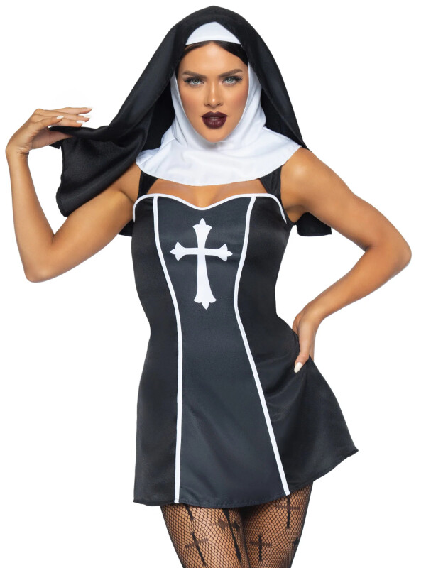 Костюм монахині Leg Avenue, S, Naughty Nun 2 предмети, чорний - Зображення 2