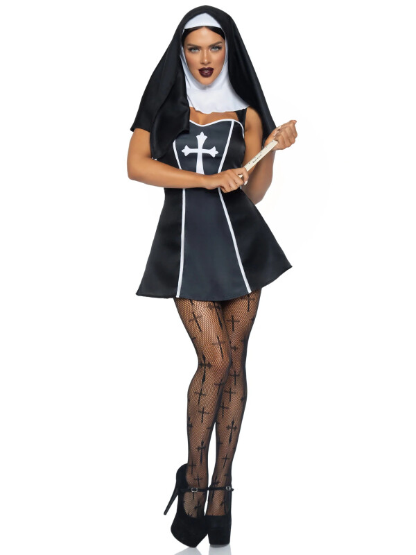 Костюм монахині Leg Avenue, S, Naughty Nun 2 предмети, чорний - Зображення 5