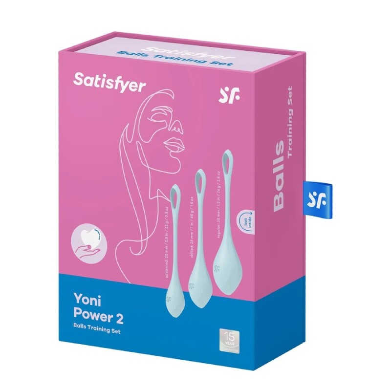 Набір вагінальних кульок Satisfyer Yoni Power 2 блакитні, 3 шт - Зображення 1