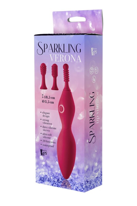 Вібратор для клітора Dream Toys Sparkling Verona з насадками, рожевий, 18.5 х 3.5 см - Изображение 1