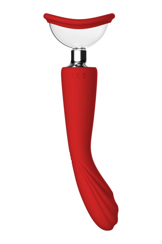 Вібратор-помпа Dream Toys Georgia зі змінними насадками, червоний, 29.3 х 3.5 см - Изображение 9