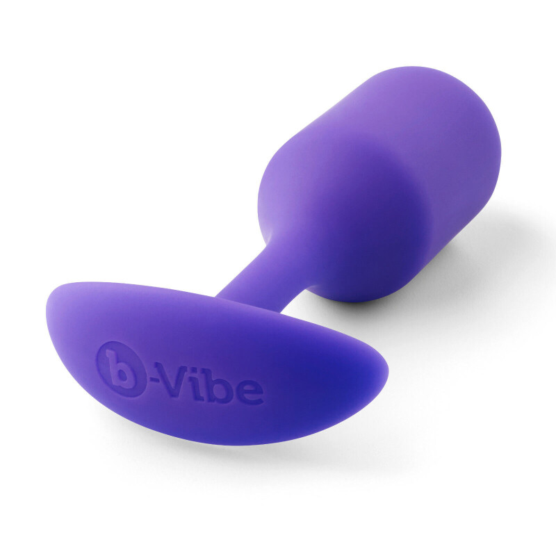 Анальна пробка B-Vibe Snug Plug 2 з обтяженням, фіолетова, 10.5 х 3 см - Зображення 3