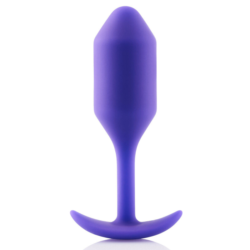Анальна пробка B-Vibe Snug Plug 2 з обтяженням, фіолетова, 10.5 х 3 см