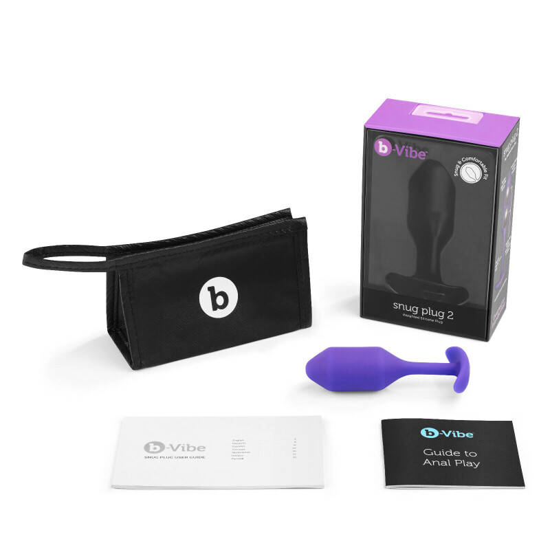 Анальна пробка B-Vibe Snug Plug 2 з обтяженням, фіолетова, 10.5 х 3 см - Зображення 4
