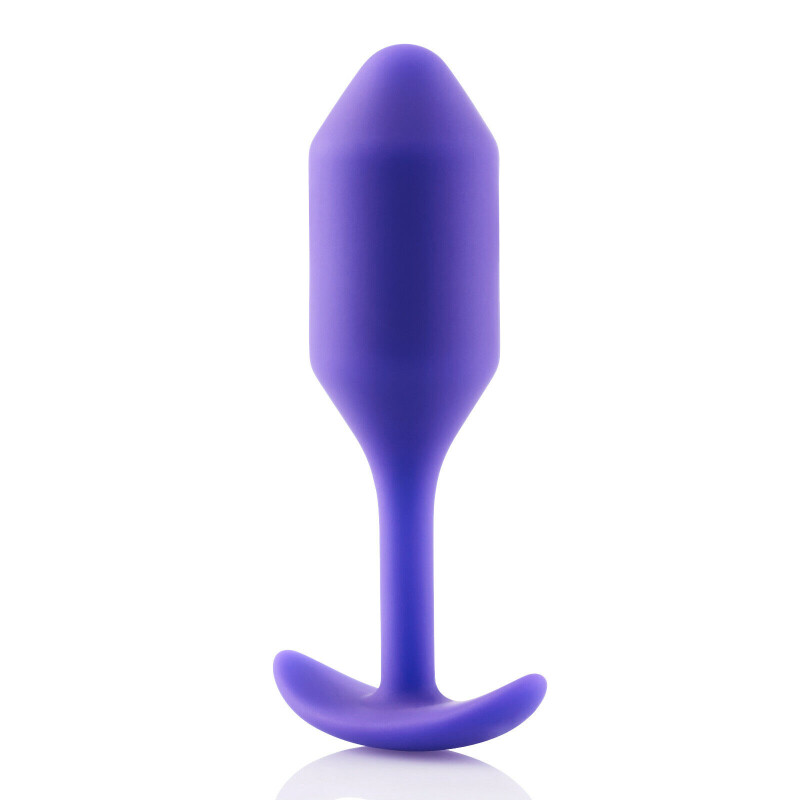 Анальна пробка B-Vibe Snug Plug 2 з обтяженням, фіолетова, 10.5 х 3 см - Зображення 2