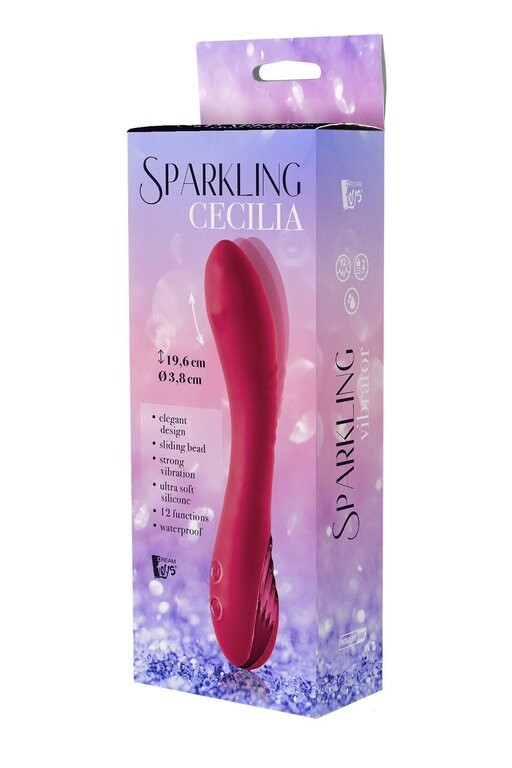 Вібратор для точки G Dream Toys Sparkling Cecilia з кулькою, що рухається, рожевий, 20 х 3.4 см - Зображення 1