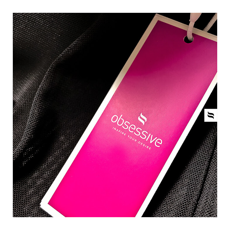 Сексуальне боді Obsessive Vanessme, S/M, мереживне, чорне - Зображення 9