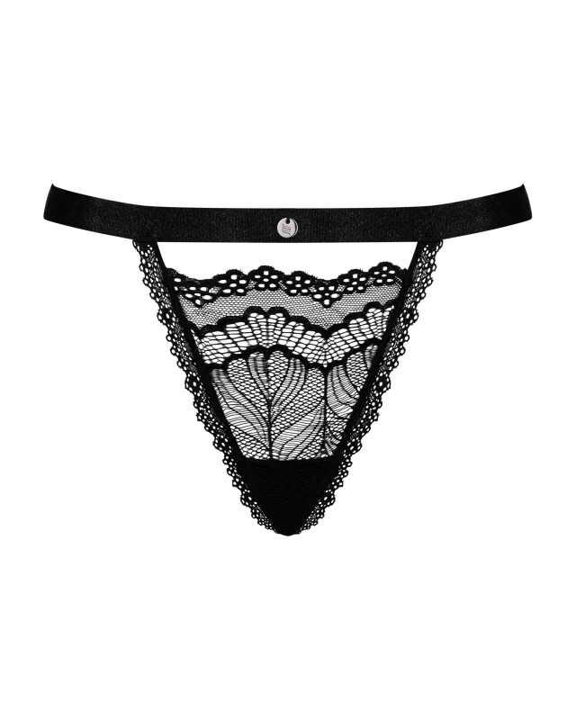 Еротичні стрінги Obsessive Isabellia S/M, мереживні, чорні - Зображення 4