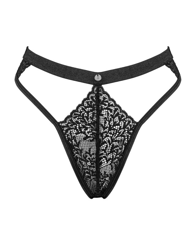 Еротичні стрінги Obsessive Yaskana XS/S, мереживні, чорні - Изображение 4