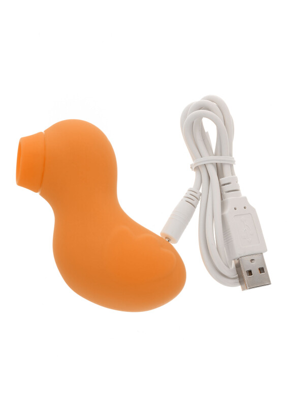Вакуумний стимулятор Toy Joy Sexy Sucking Duckface у вигляді качки, помаранчевий, 8 х 3 см - Изображение 3