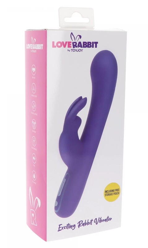 Вібратор-кролик Toy Joy, фіолетовий, 21.5 х 4 см