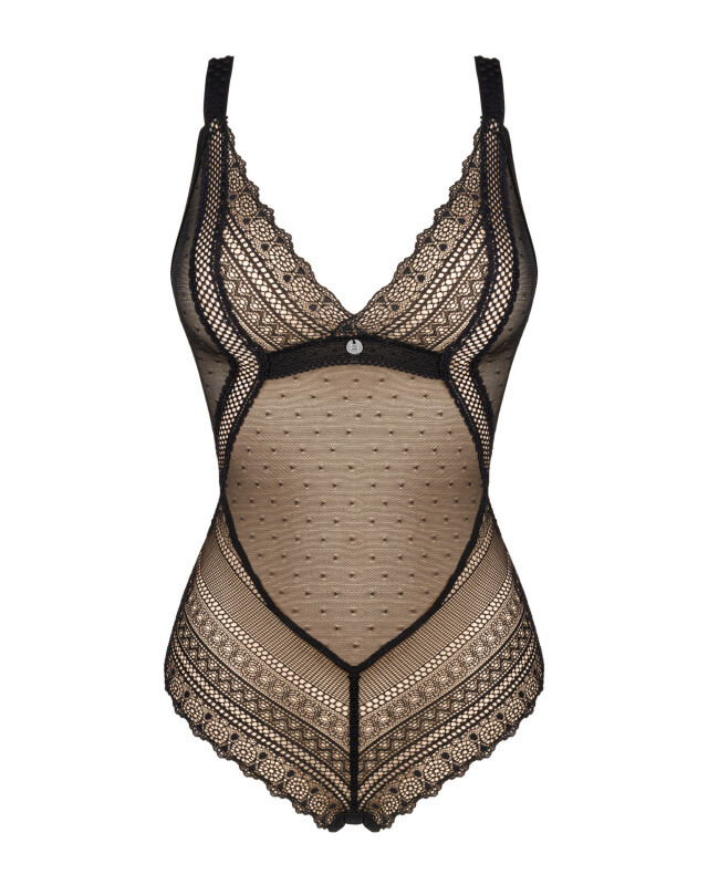 Боді еротичне Obsessive, Estiqua, XS/S, з відкритою спинкою, чорне - Зображення 6