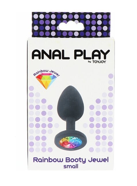 Анальна пробка S із кристалом Toy Joy, чорна, 7 х 2.5 см - Изображение 1
