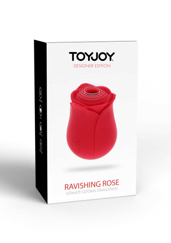 Вакуумний стимулятор Toy Joy Ravishing Rose у вигляді троянди, червоний, 7.5 х 5.6 см - Изображение 1