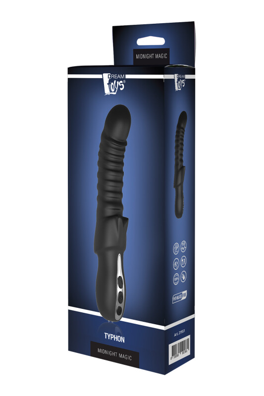 Вібратор рельєфний Dream Toys Midnight Magic із кліторальною стимуляцією  чорний, 23 х 4 см - Изображение 1