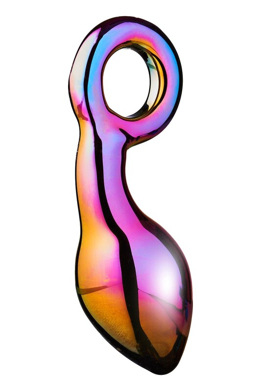 Анальна пробка Dream Toys Glamour Glass скляна, різнокольорова, 13 х 4.2 см - Изображение 2