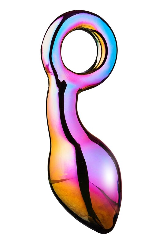 Анальна пробка Dream Toys Glamour Glass скляна, різнокольорова, 13 х 4.2 см - Изображение 4