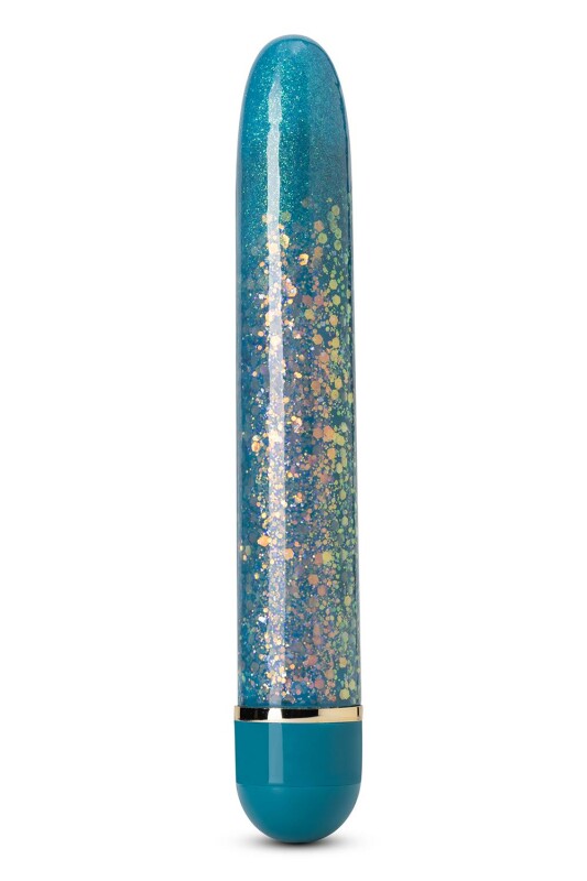 Вібратор з блискітками Blush Etherial Periwinkle, блакитний, 17.7 х 2.5 см