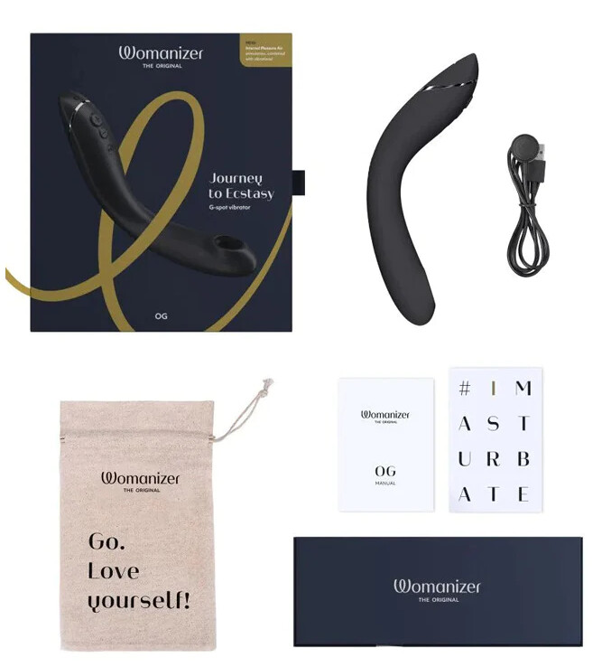 Вібратор для точки G Womanizer OG Dark Gray з хвильовою стимуляцією, чорний, 17.6 х 3.9 см - Изображение 8